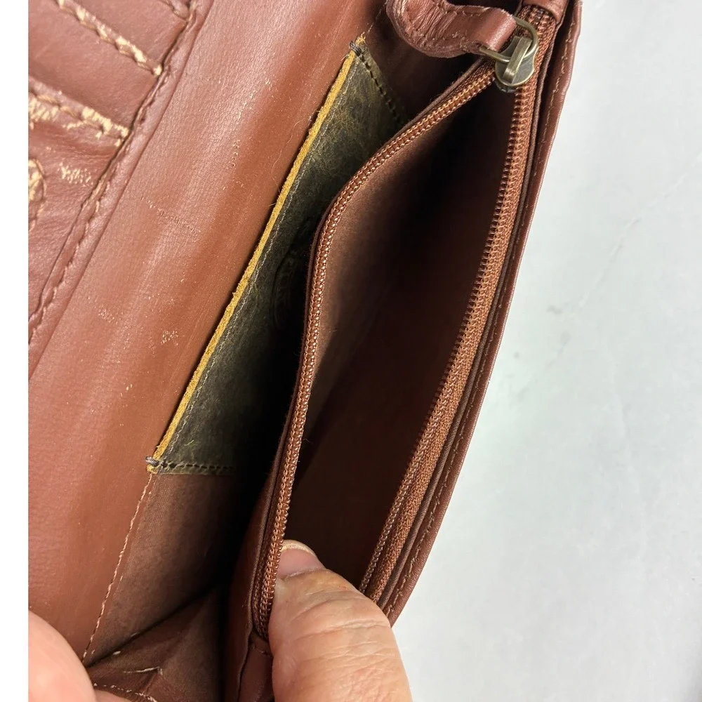 United Supply Co Brown Cowhide Concho Wallet - OS - Boho Western Southwestern